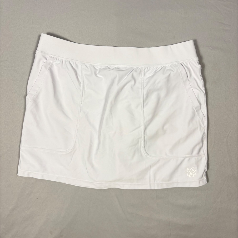 UV Skinz Womens UPF 50+ Sun Protection Skort White Sporty Beach Skirt Size Large